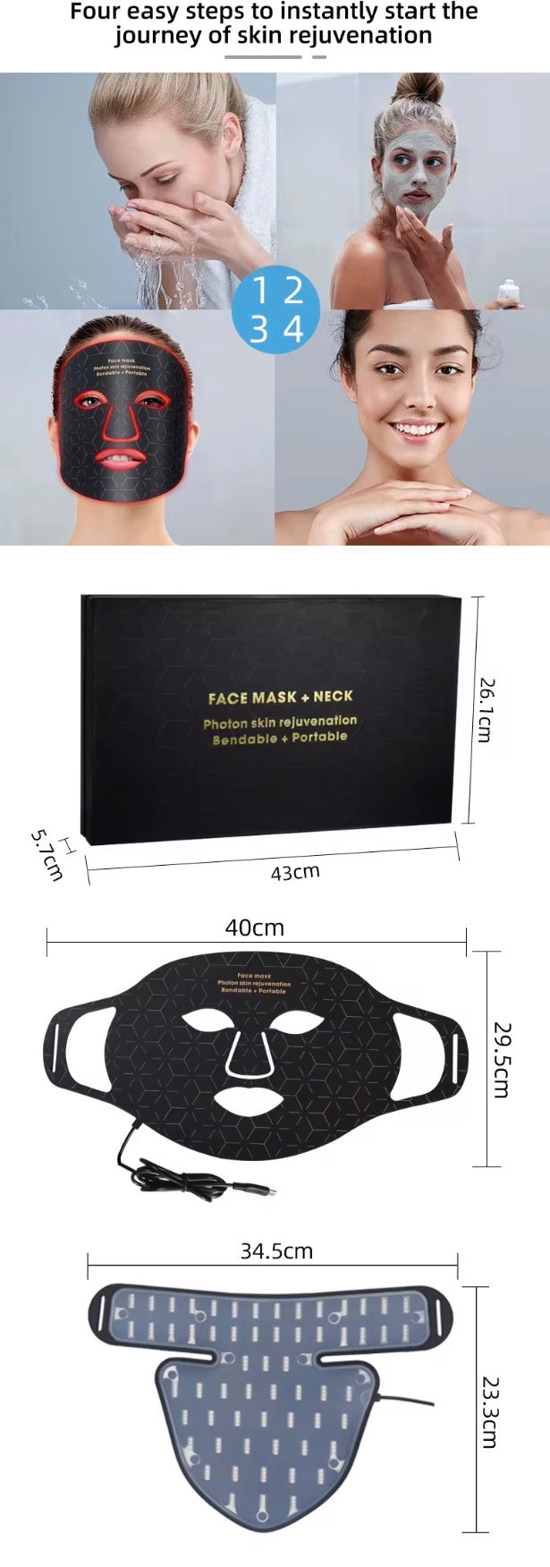 Anti aging Led face mask skin rejuvenation therapy